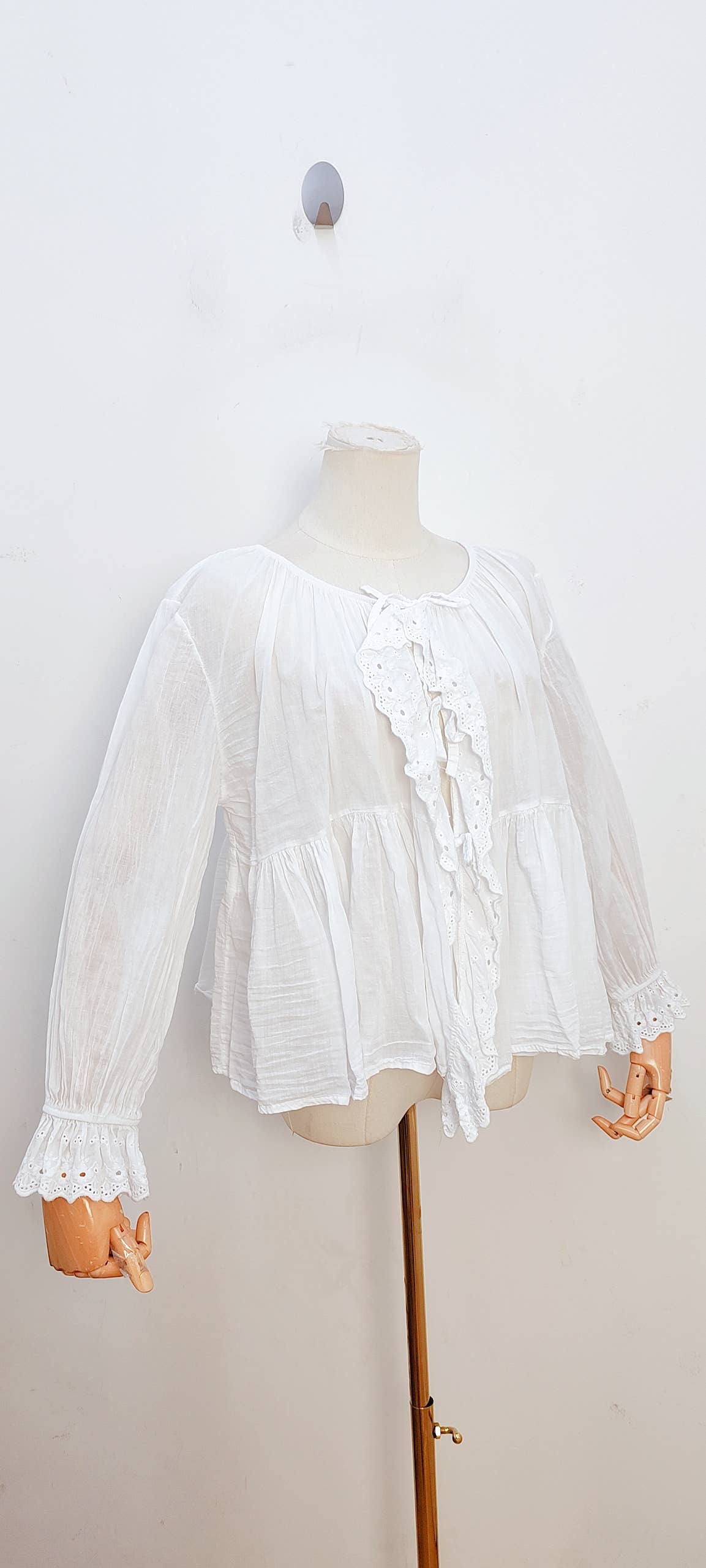 Blouse bohème manches longues à volants