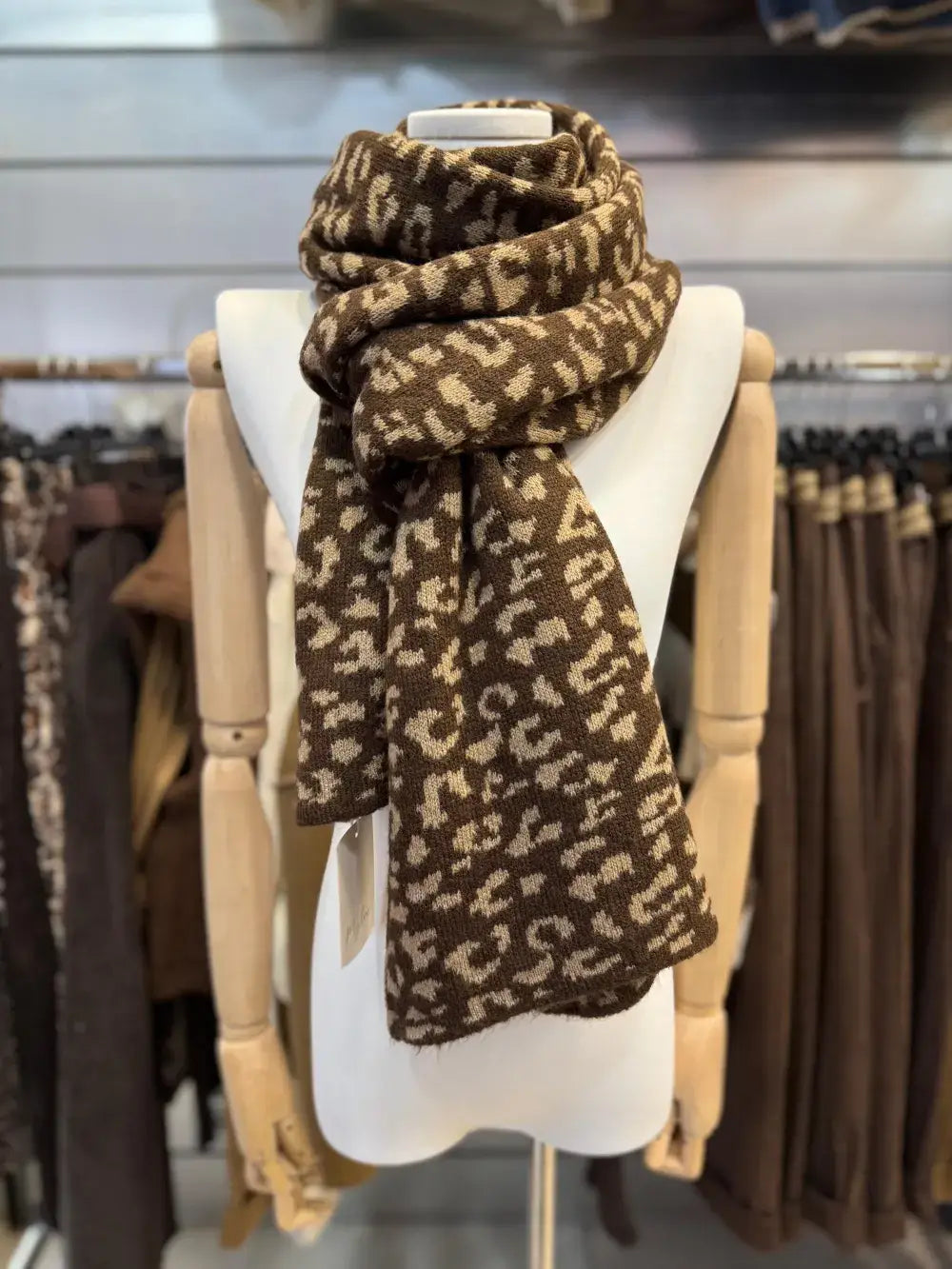 Écharpe En Maille Léopard Réversible @35725_EcharpeLeo