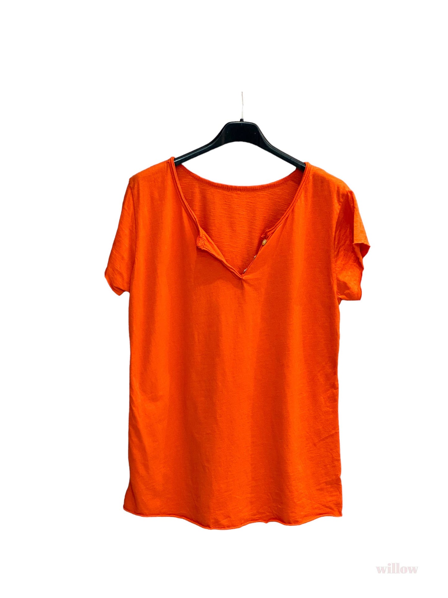 T-shirt uni col tunisien 3 boutons