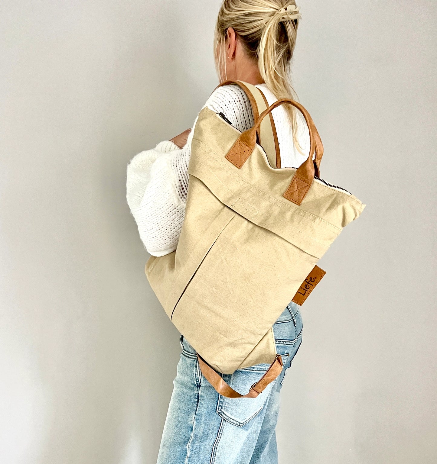Sac à dos kaki (coton recyclé kaki)