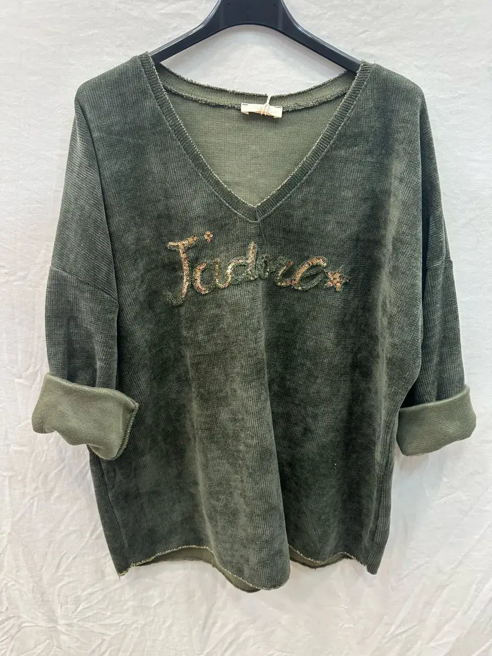 Sweat-shirt En Velours j'adore @4589_HVJadore