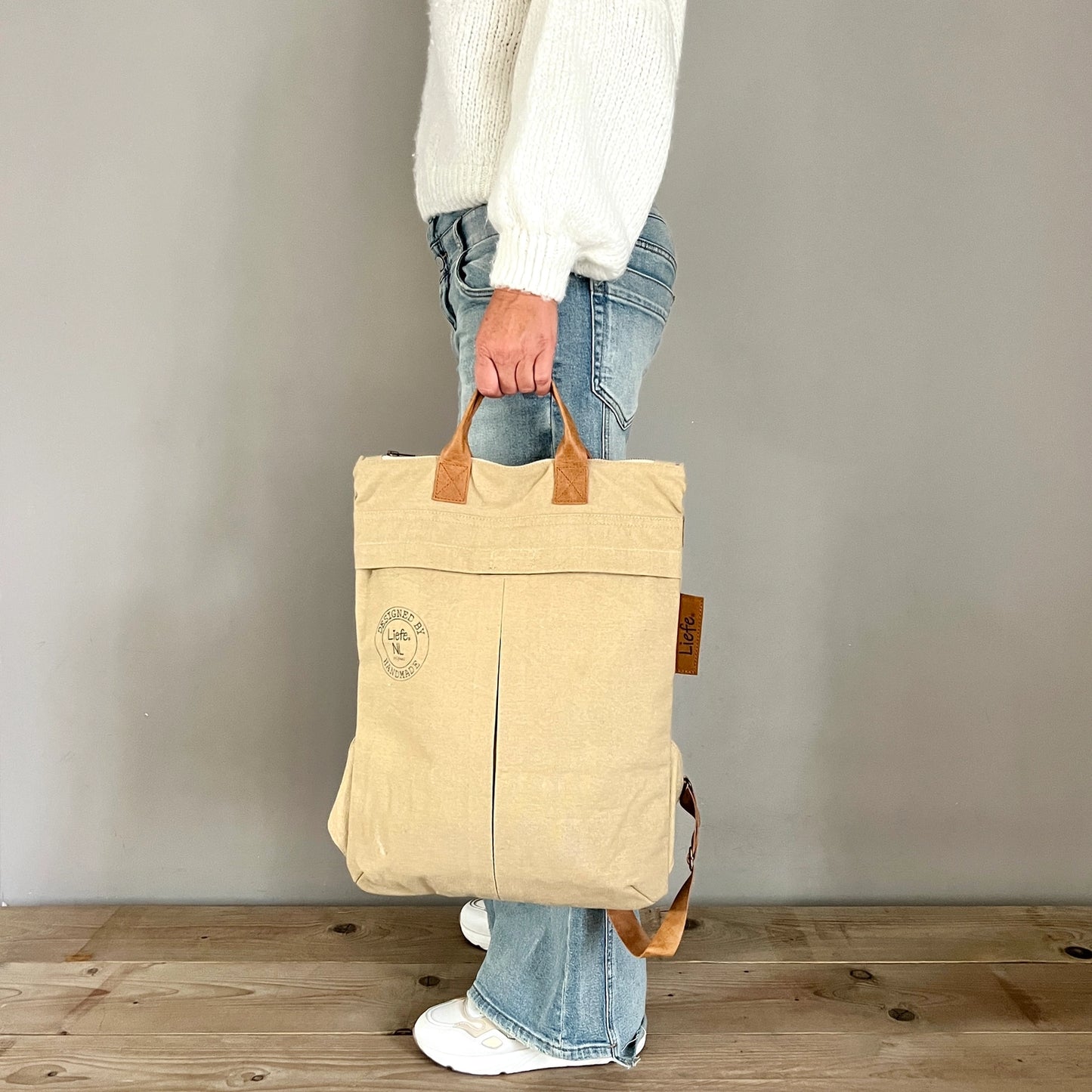 Sac à dos kaki (coton recyclé kaki)