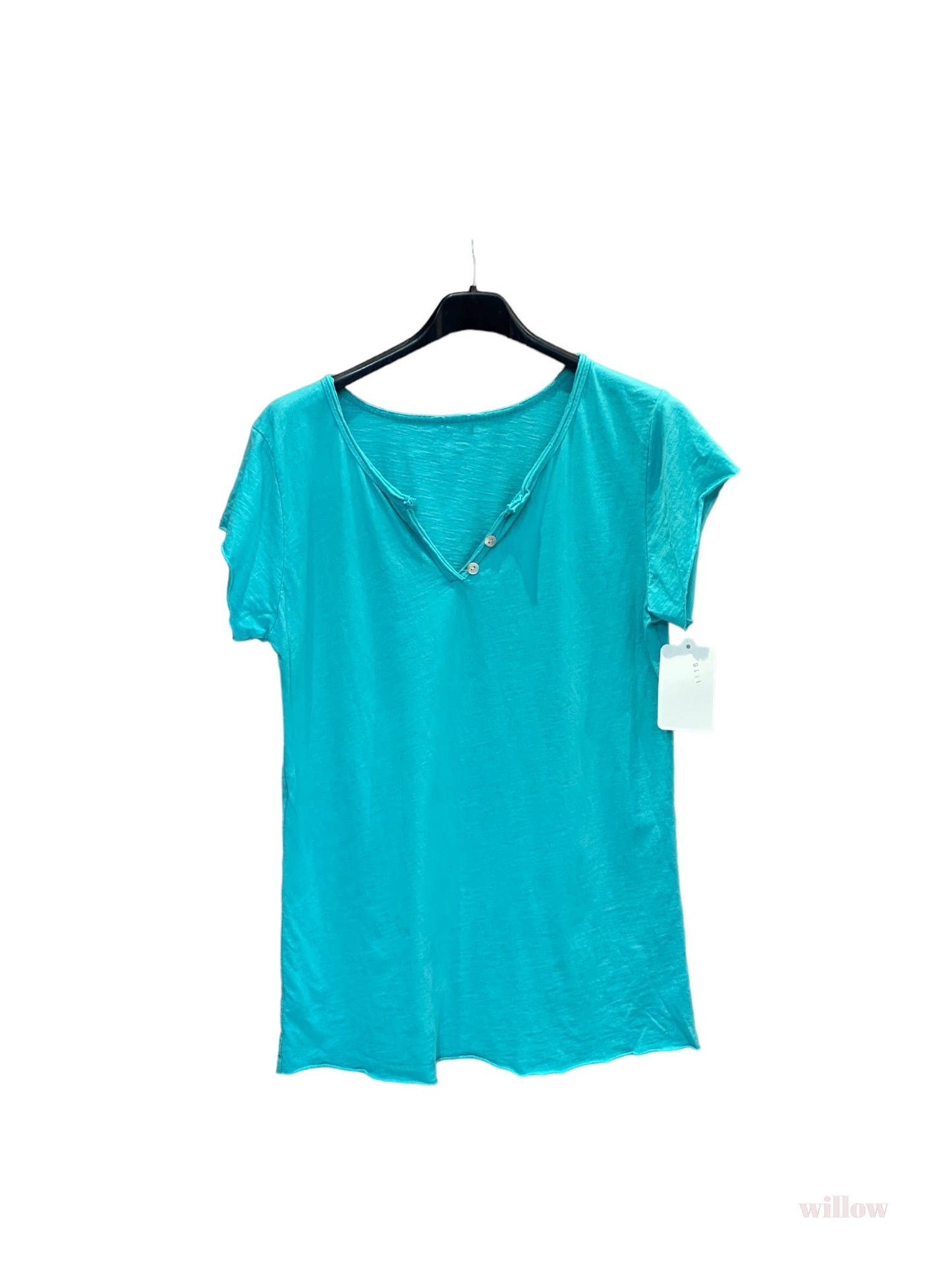 T-shirt uni col tunisien 3 boutons