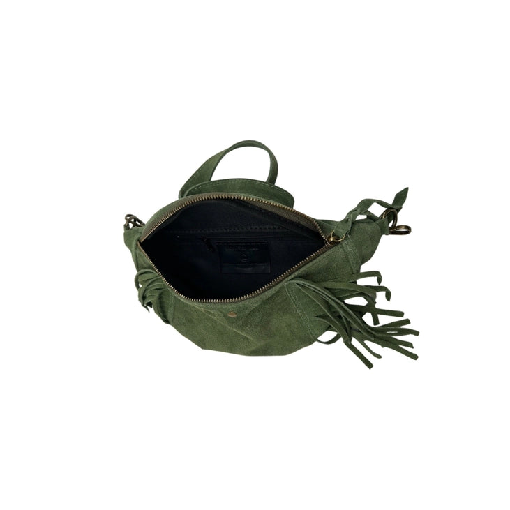 Sac banane cuir Suède Esperanza kaki