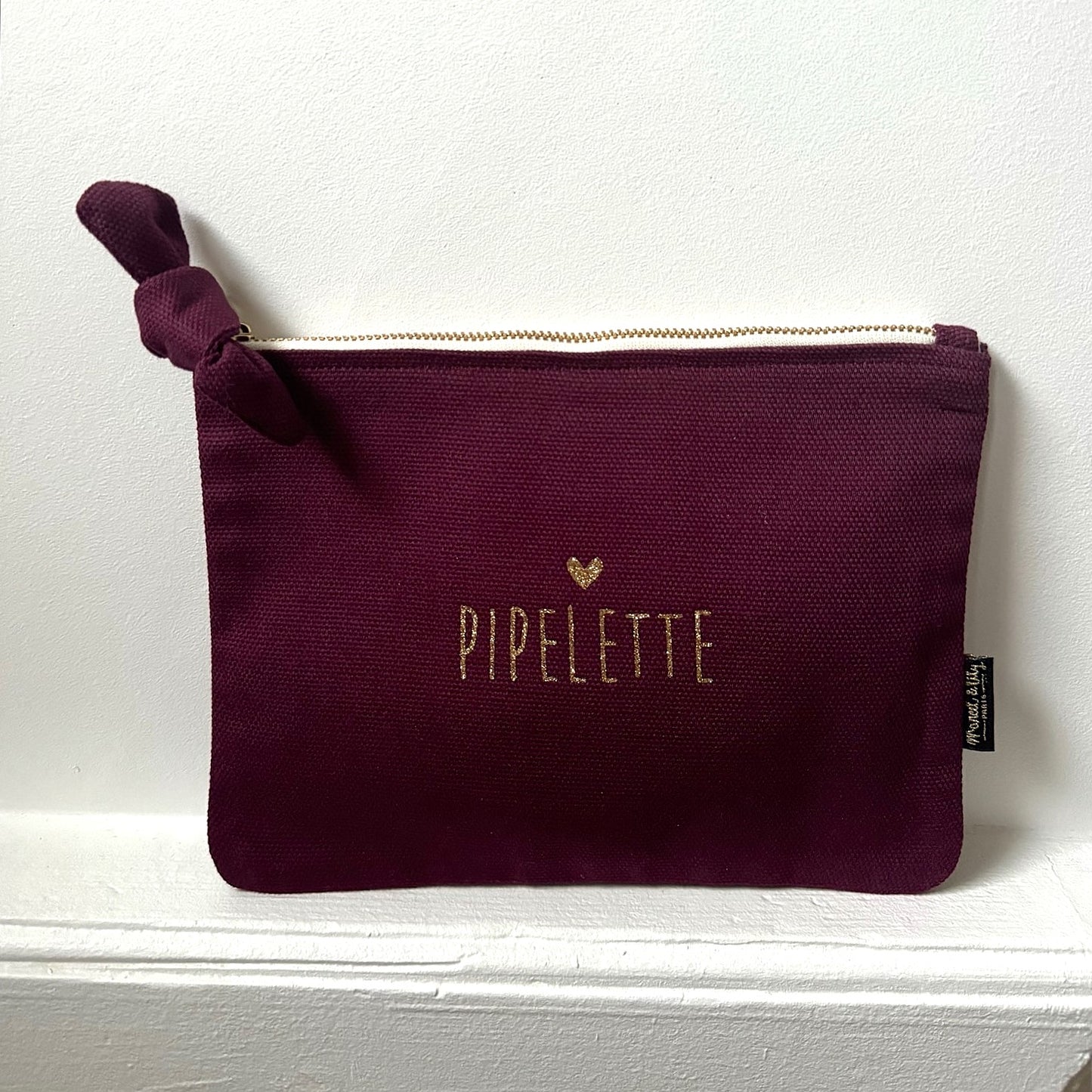 Pochette "Pipelette" aubergine