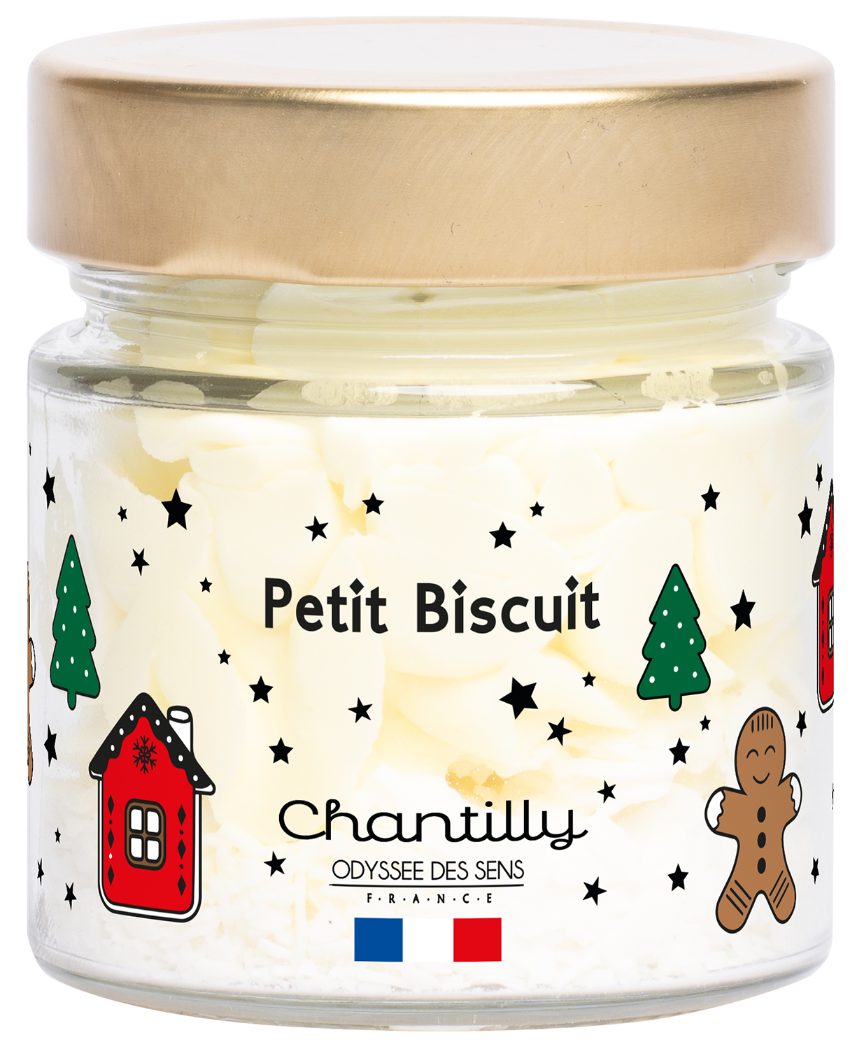 Petit Biscuit - Bougie chantilly gourmande Noël 150g