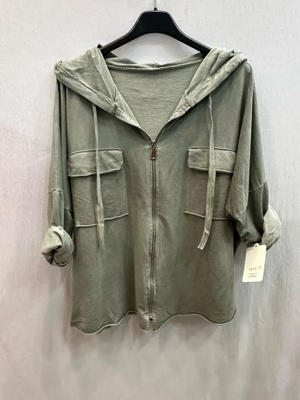 Gilet capuche avec zip et poches @8633_GZipPoches