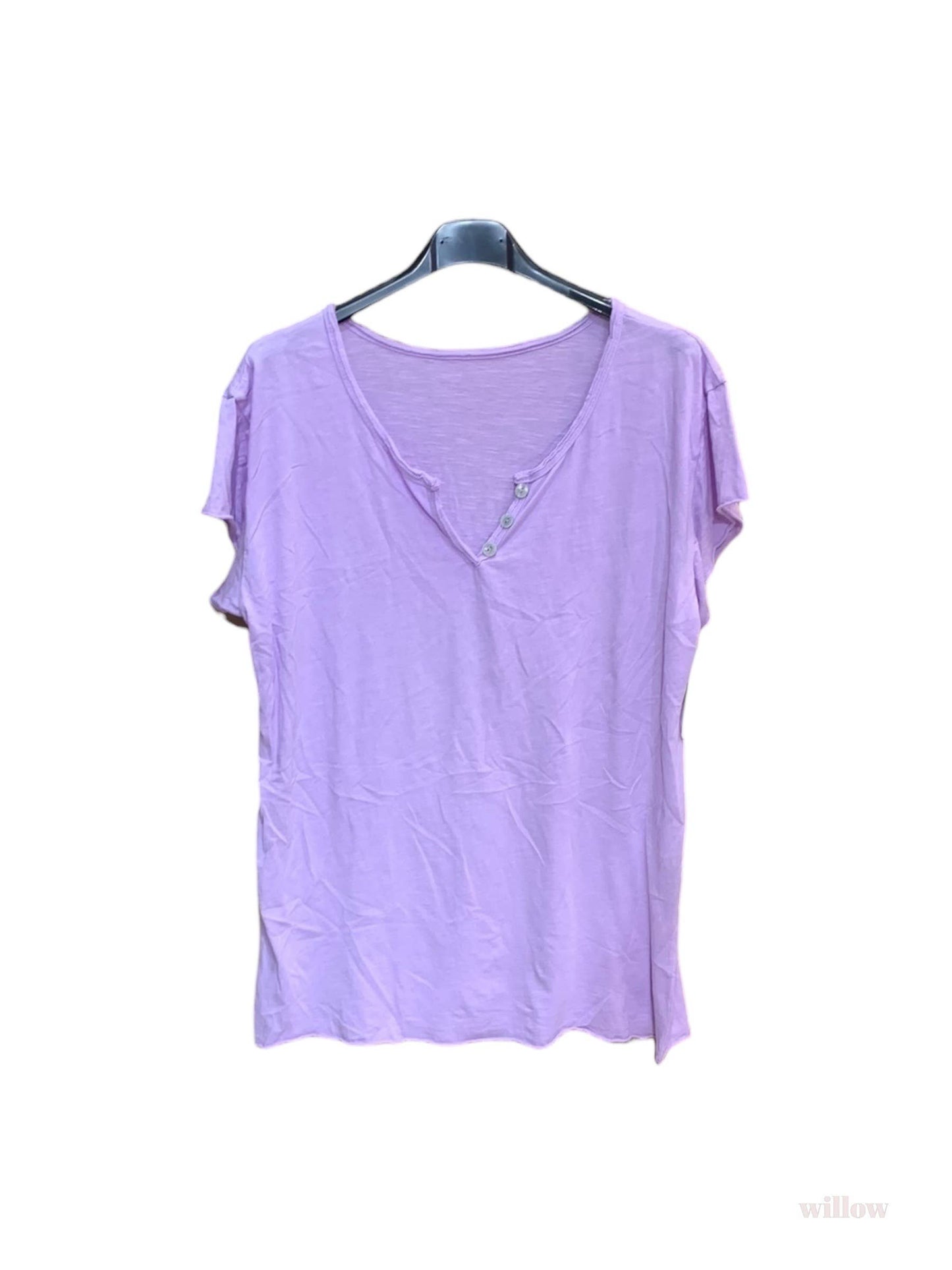 T-shirt uni col tunisien 3 boutons