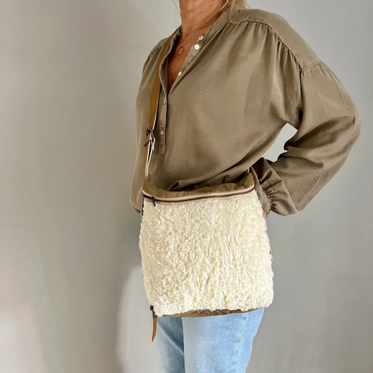 Sac peluche Midi - teddy en coton (toile foncée)