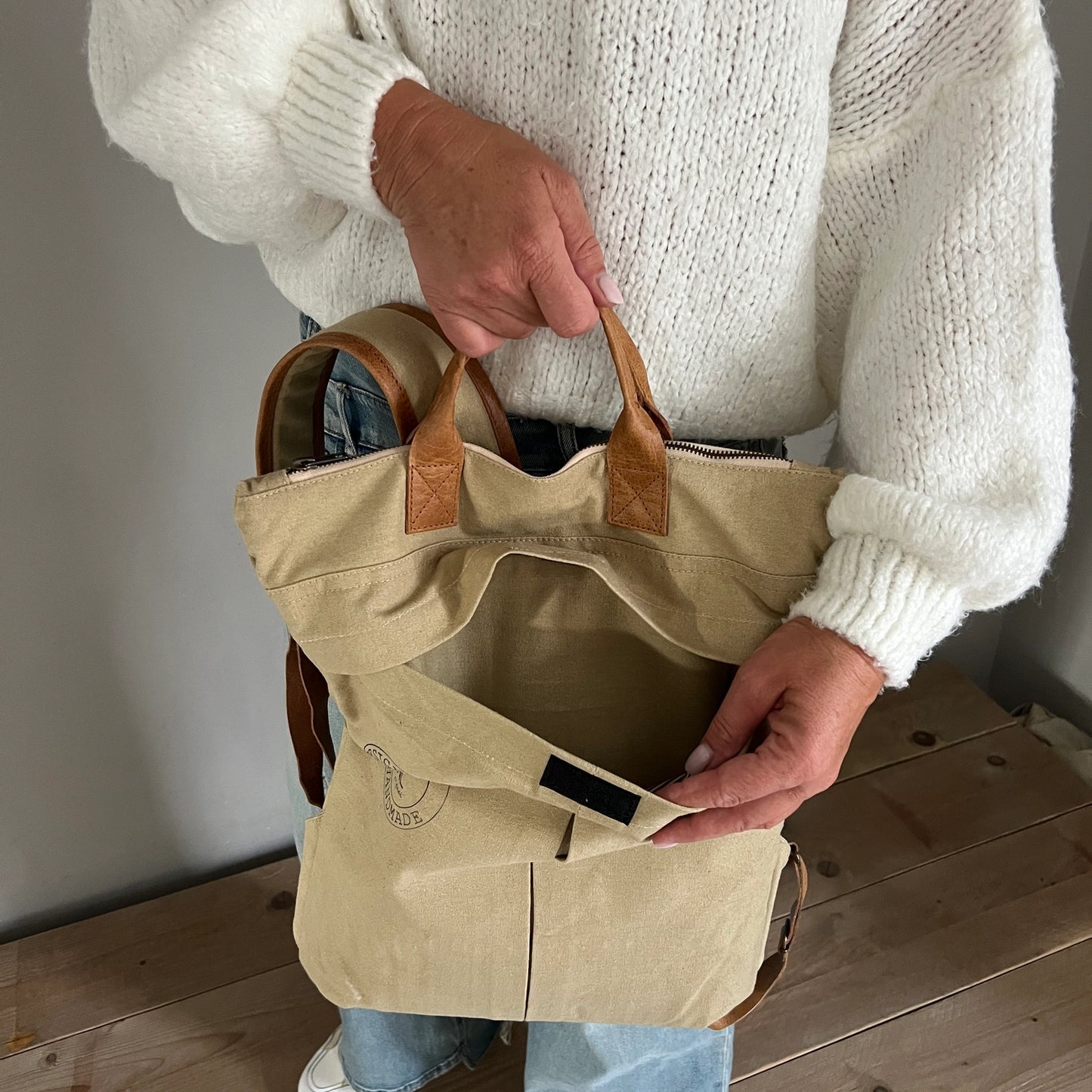 Sac à dos kaki (coton recyclé kaki)