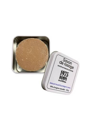 Savon de rasage au karité dans sa boite métal