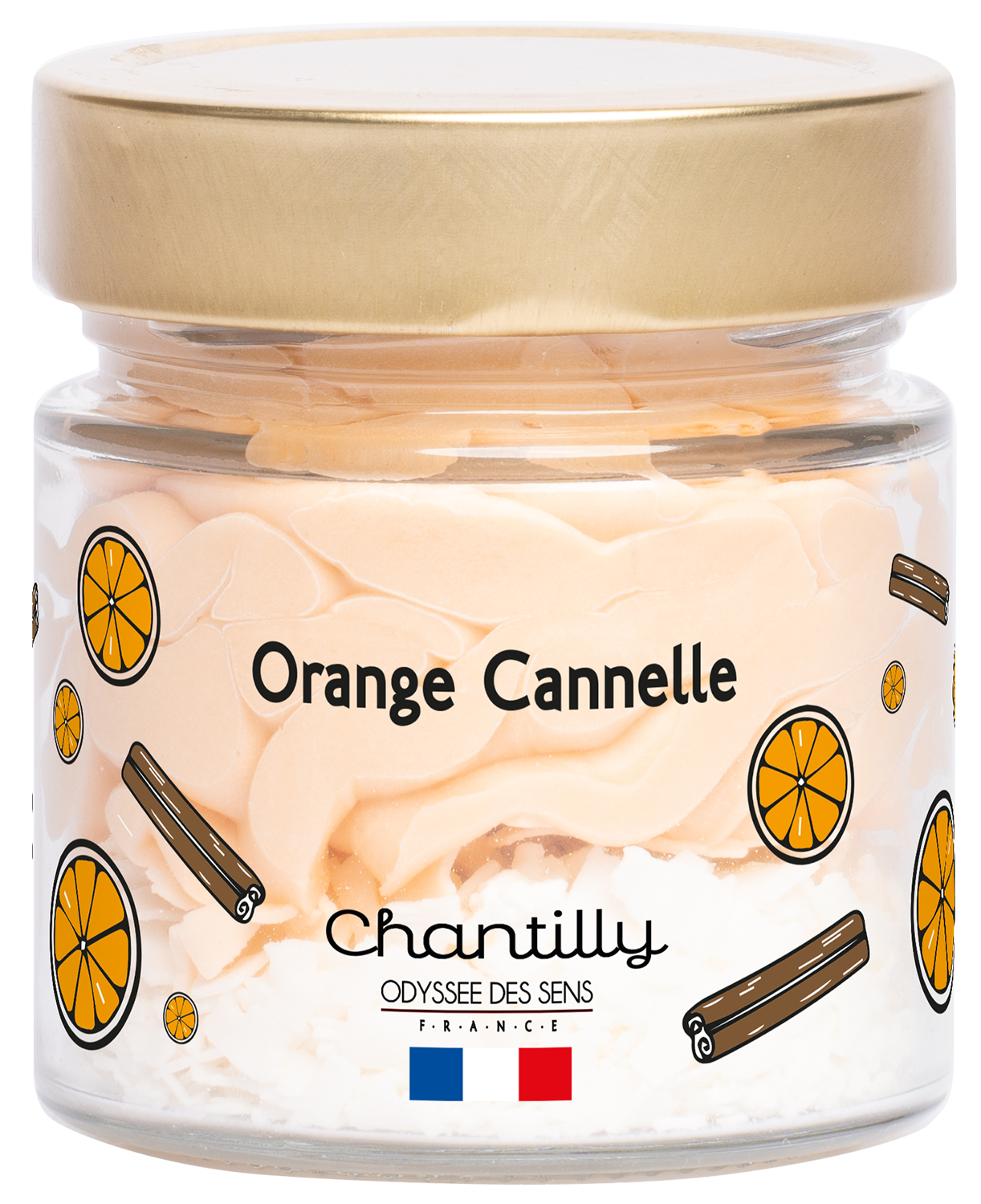 Orange/Cannelle - Bougie Chantilly gourmande Noël 150g