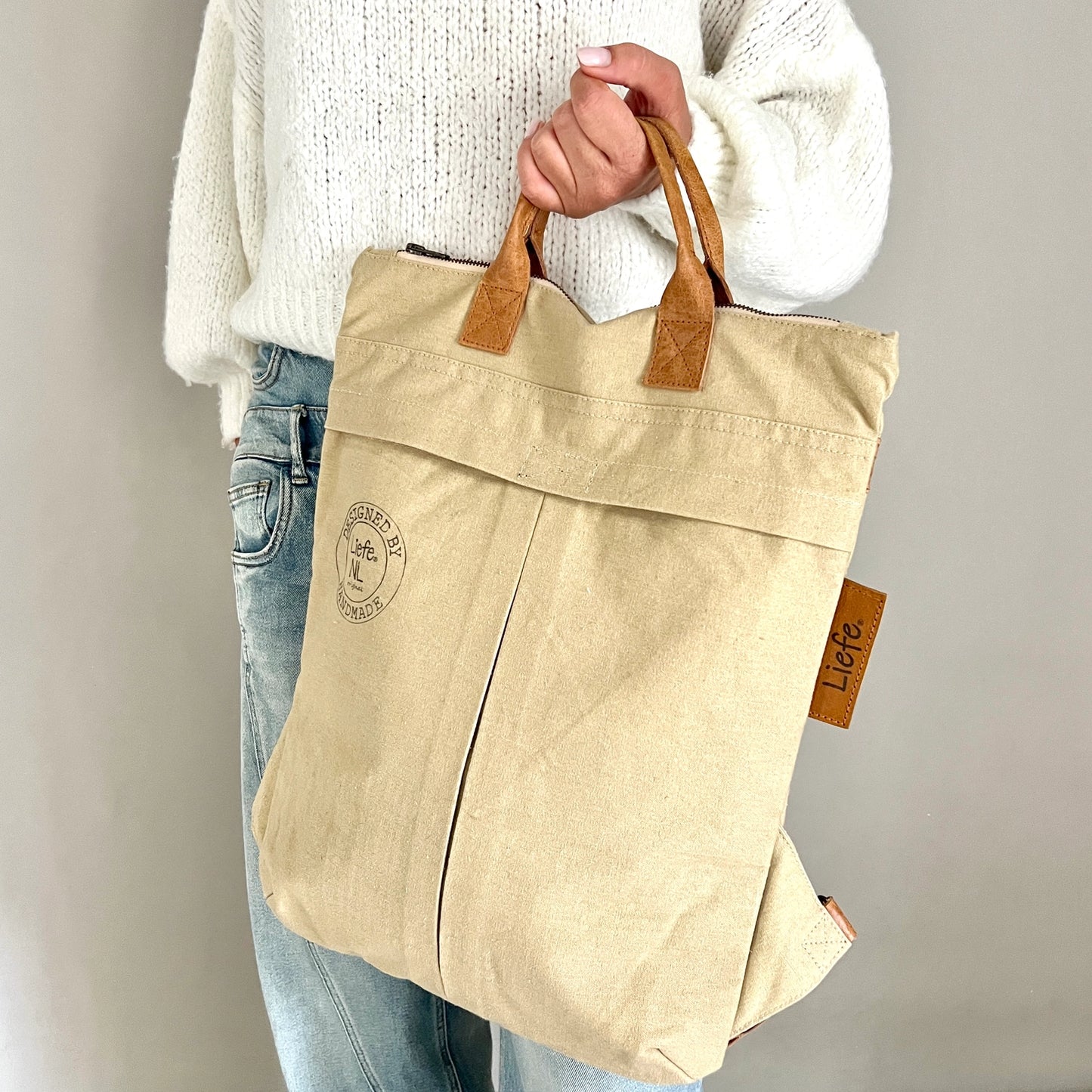 Sac à dos kaki (coton recyclé kaki)