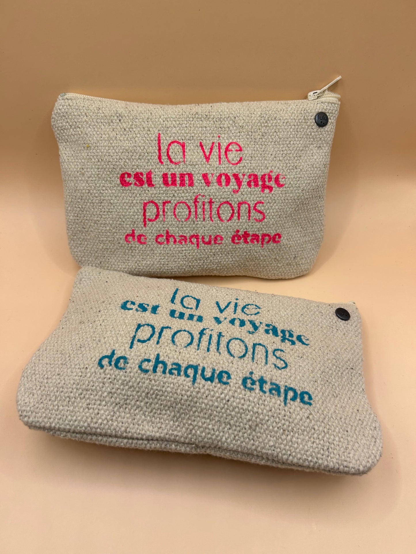 Lulu en Provence pochette nature " la vie est un voyage" XS