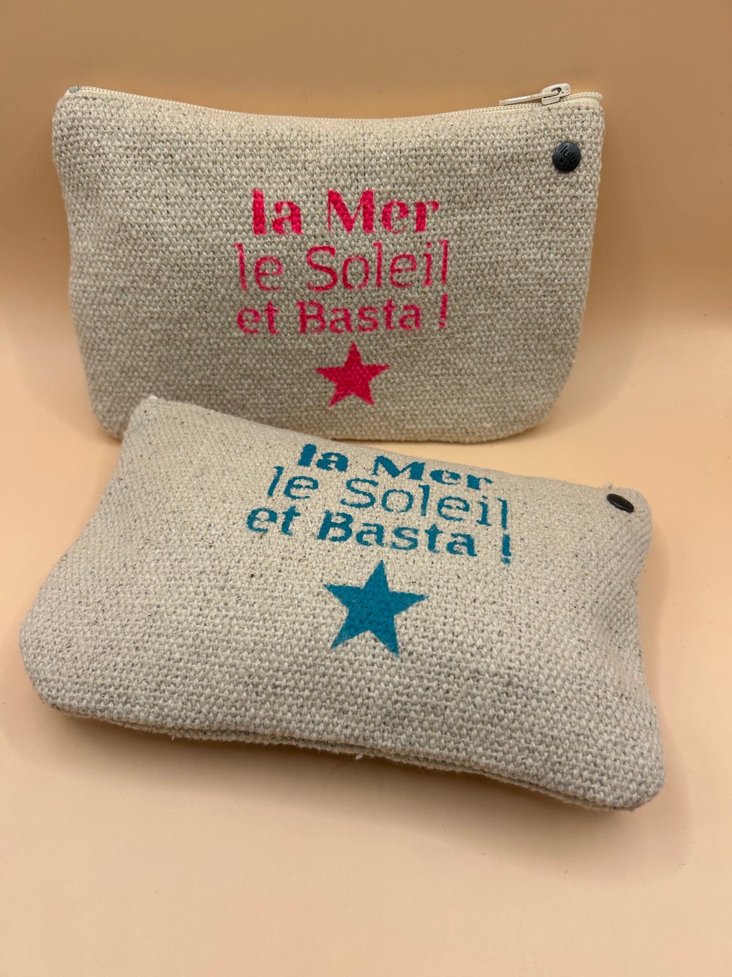 Lulu en Provence pochette nature "la mer le soleil et basta " XS