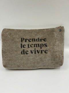 Pochette velours "Prendre le temps de vivre"