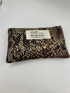 Pochette velours médium python