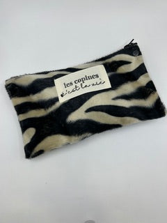 Pochette velours médium zèbre