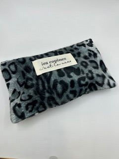 Pochette velours médium léopard