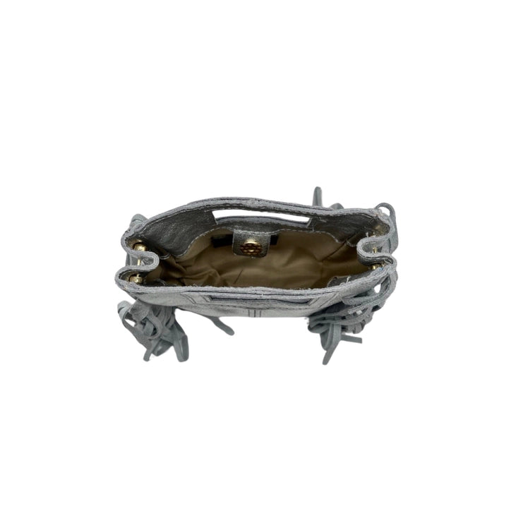 Sac à main cuir Marion small irisé gris