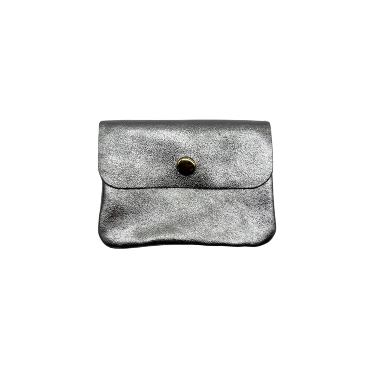 Porte-monnaie cuir irisé argent