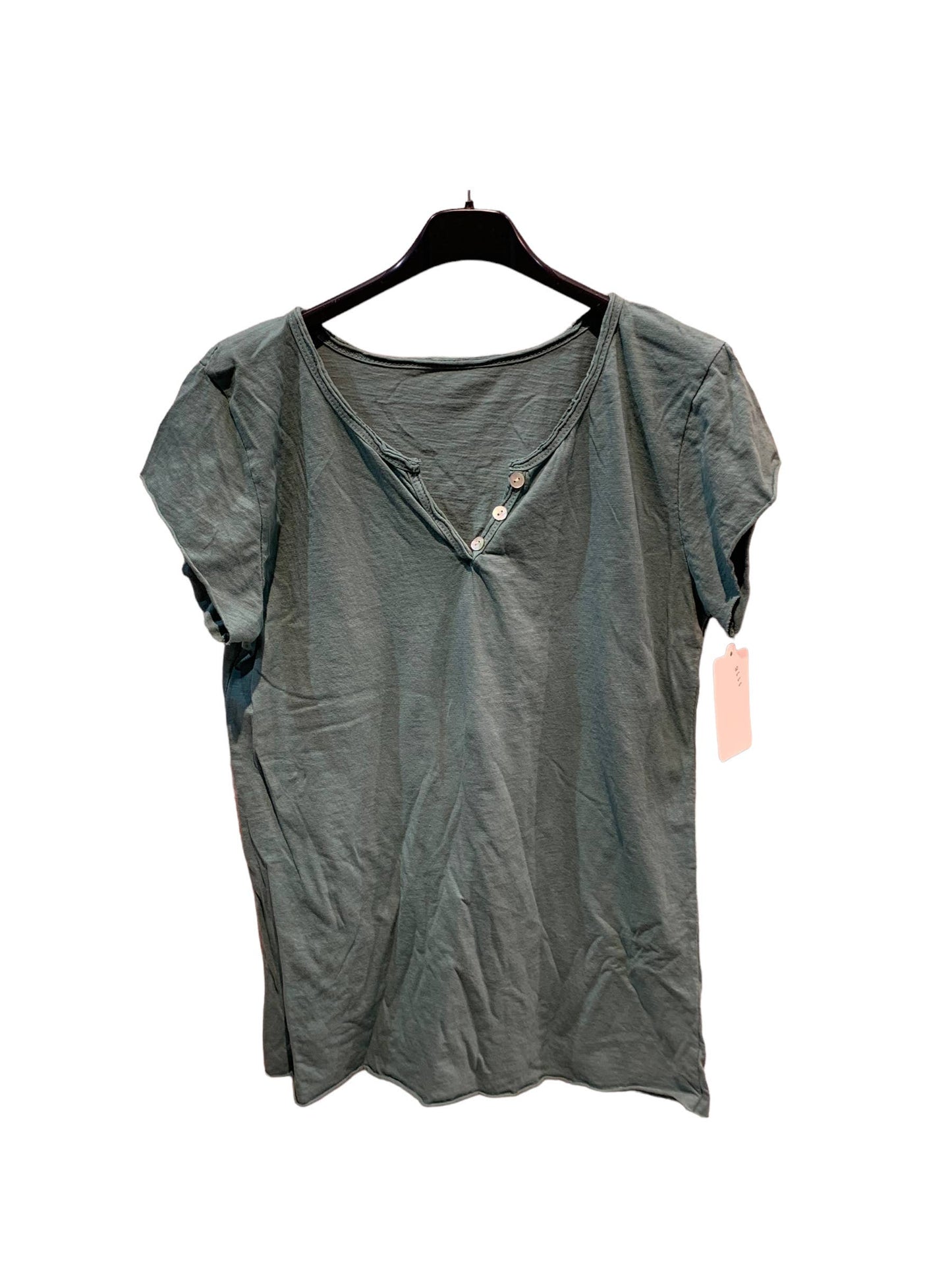 T-shirt uni col tunisien 3 boutons