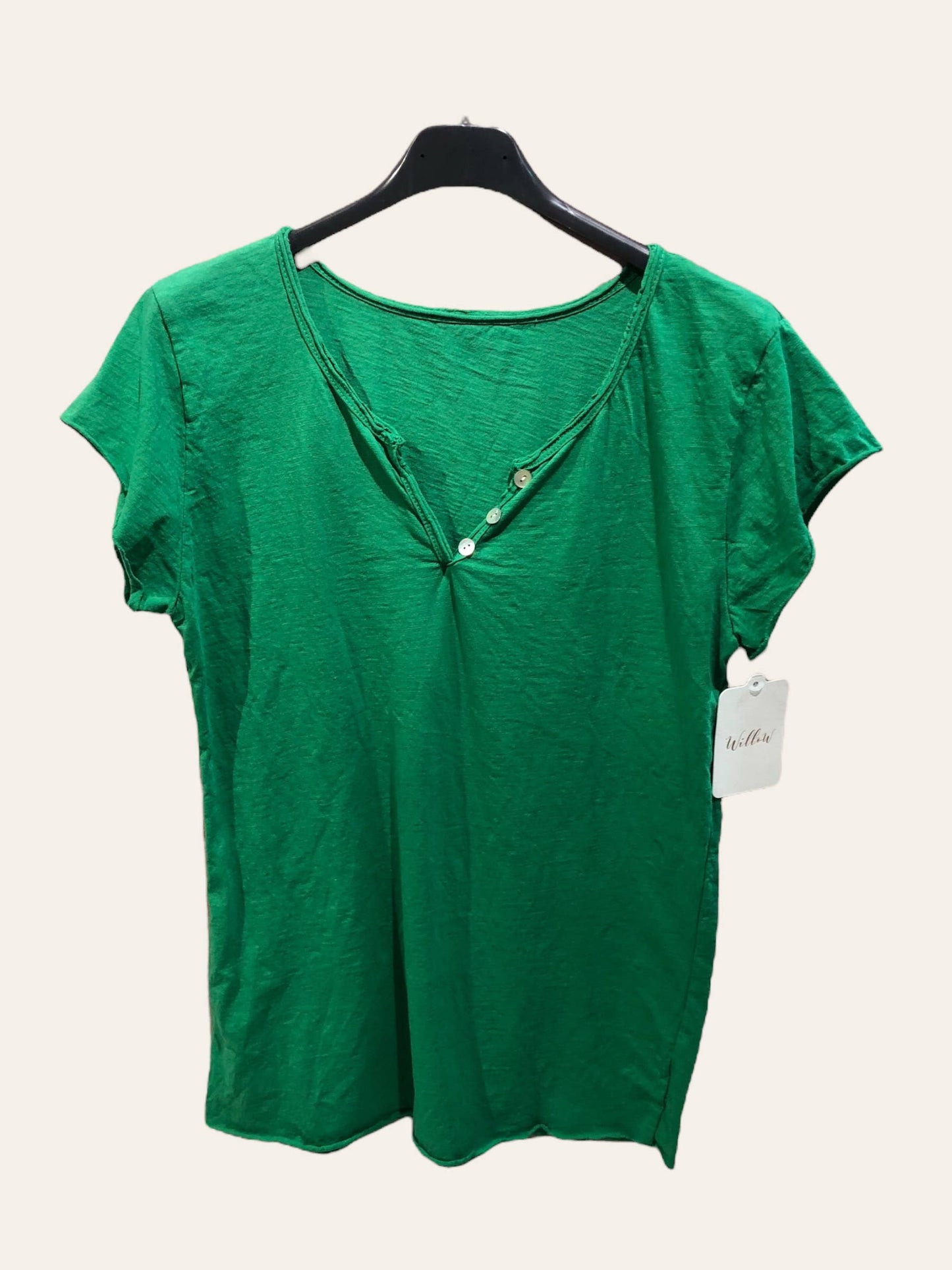 T-shirt uni col tunisien 3 boutons