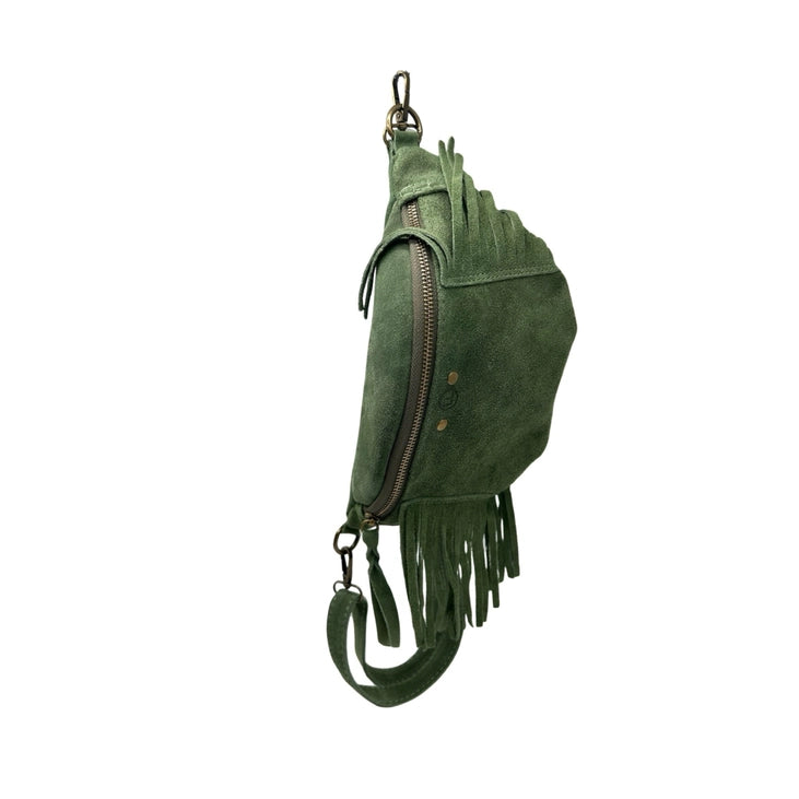 Sac banane cuir Suède Esperanza kaki