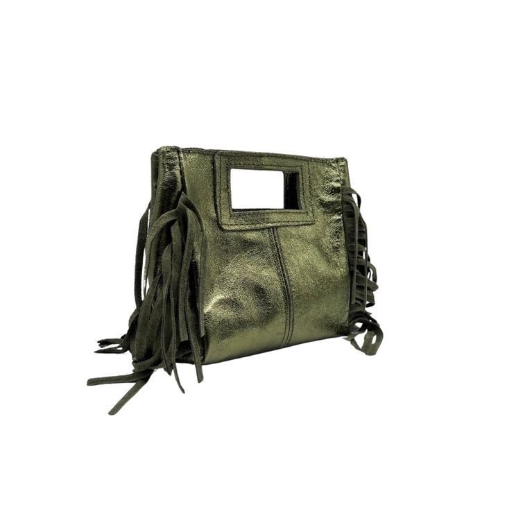 Sac à main cuir Marion small irisé vert