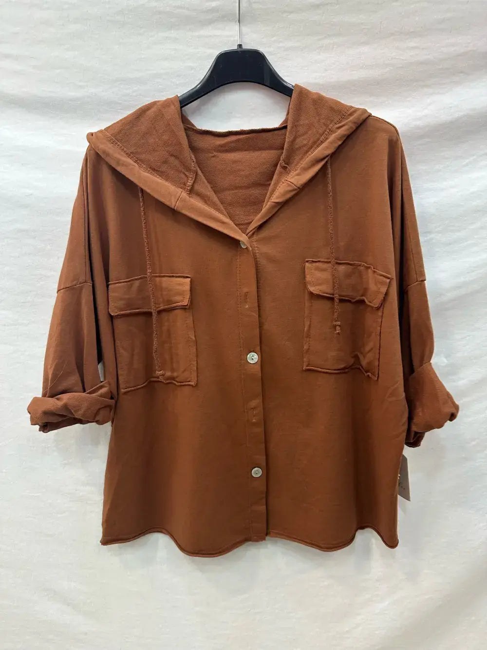 Gilet Boutonnage À Capuche Avec Deux Poches @10283_GiBoutPoc