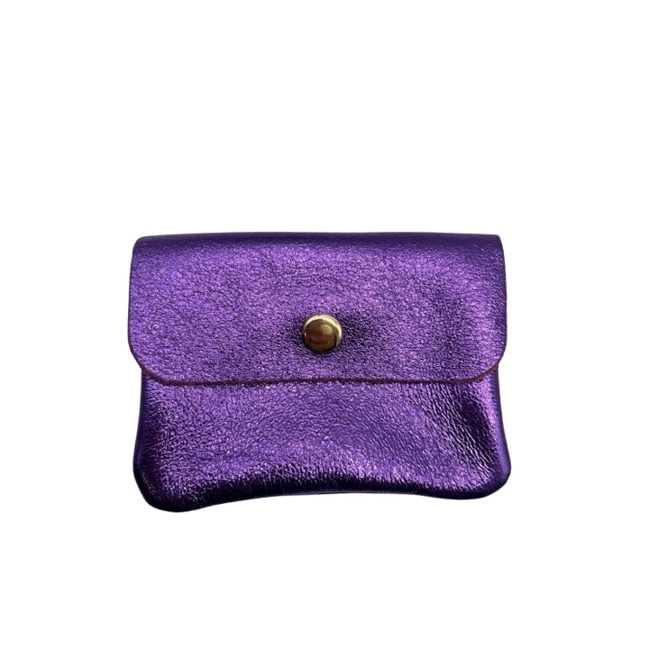 Porte-monnaie cuir irisé violet