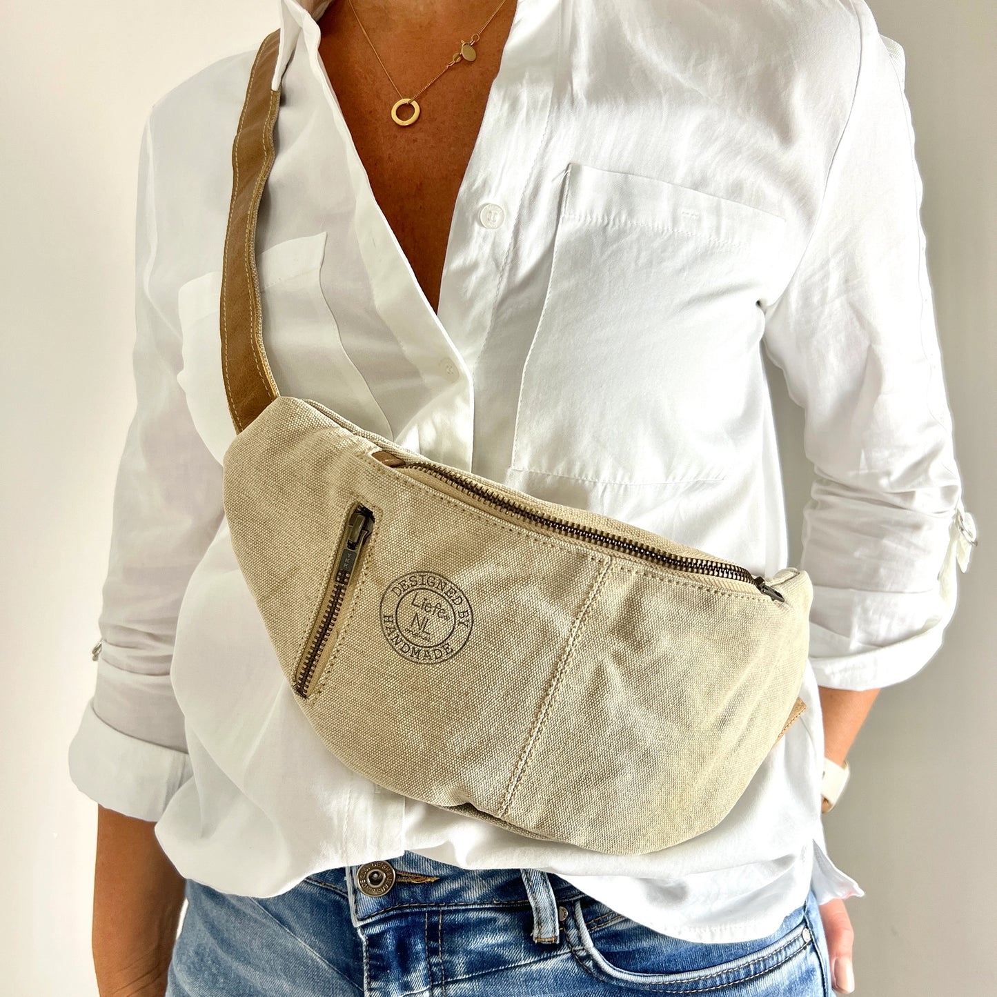 BumBag (toile) - sac à bandoulière - tissu réutilisé
