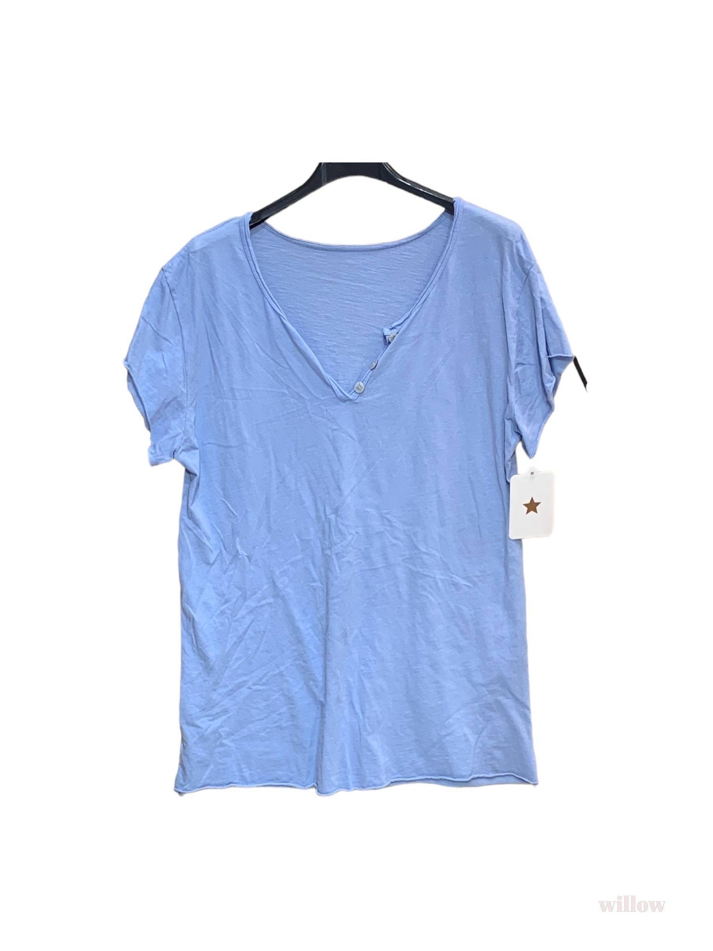 T-shirt uni col tunisien 3 boutons