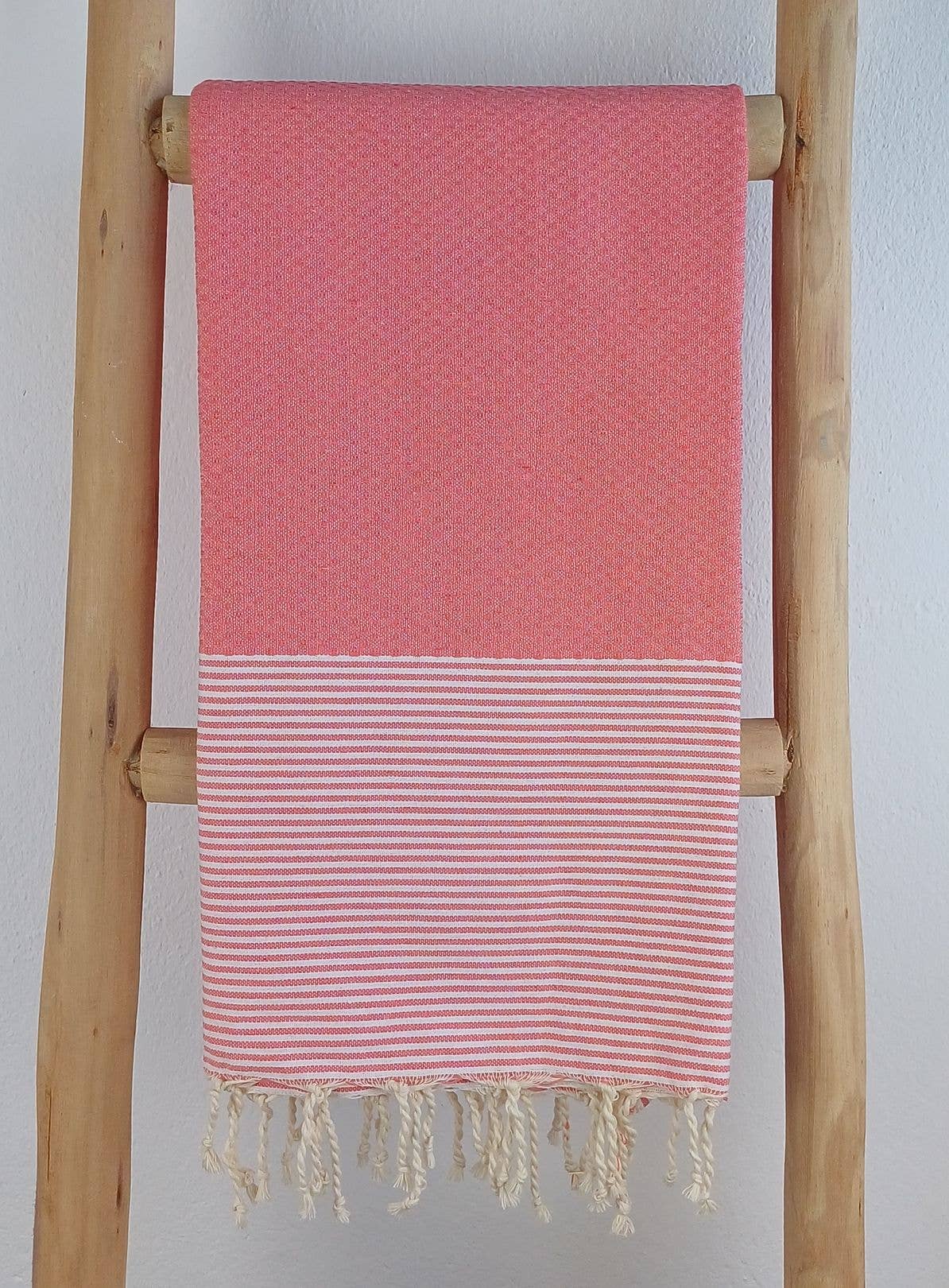 Fouta nid d'abeille Onda Corail 100% coton