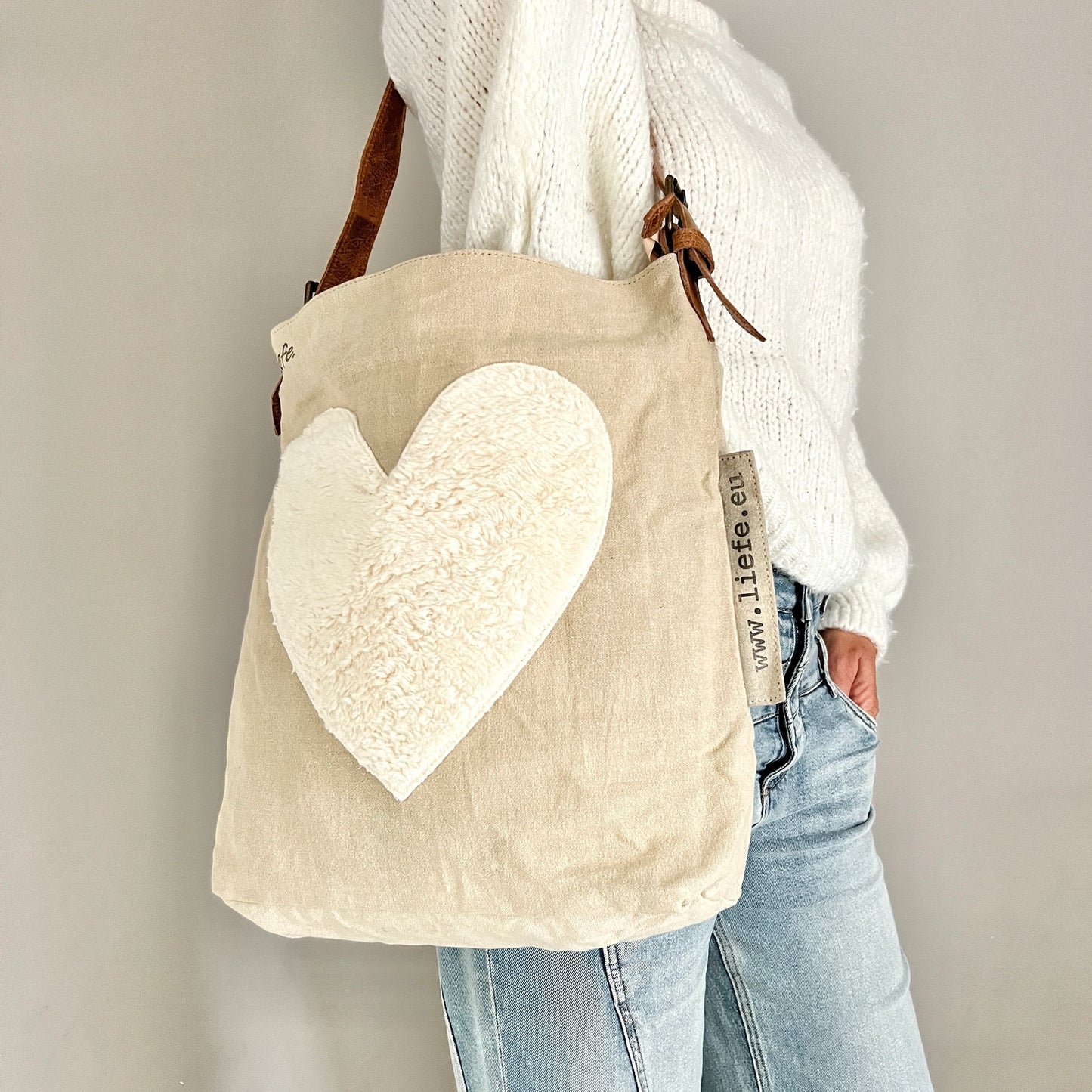 BuckleBag Teddy cœur (vintage clair)