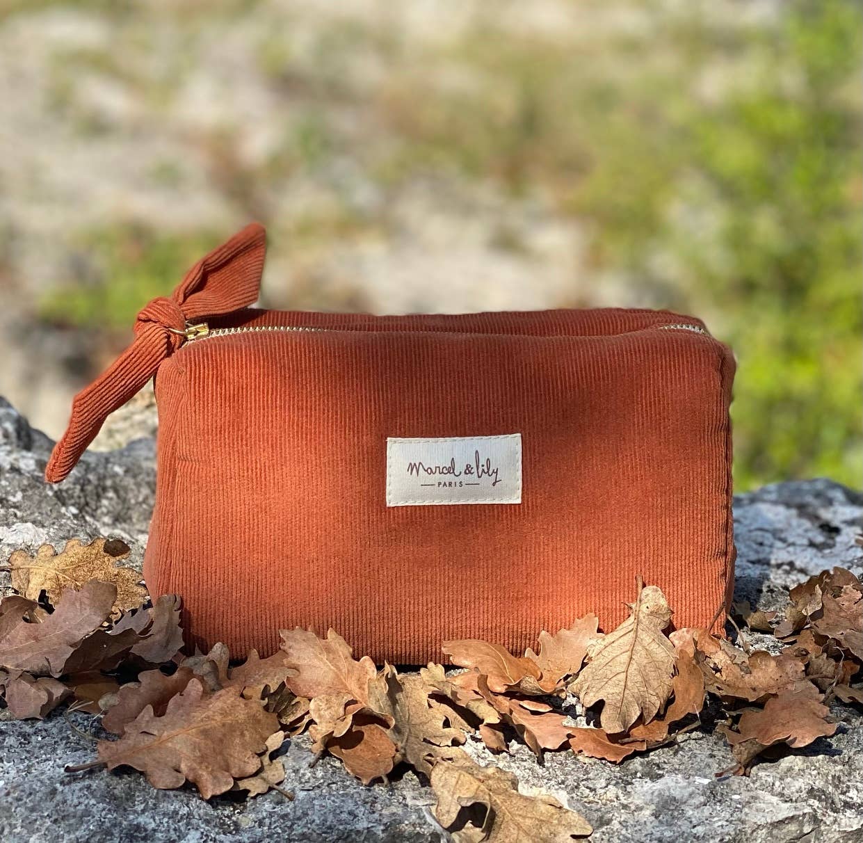 Trousse de toilette- Velours - Rouille