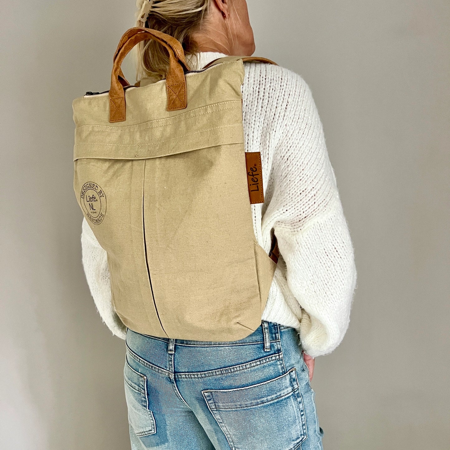 Sac à dos kaki (coton recyclé kaki)