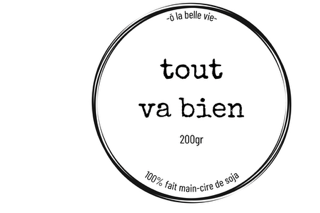 Bougie flacon transparent (choix de l'étiquette)