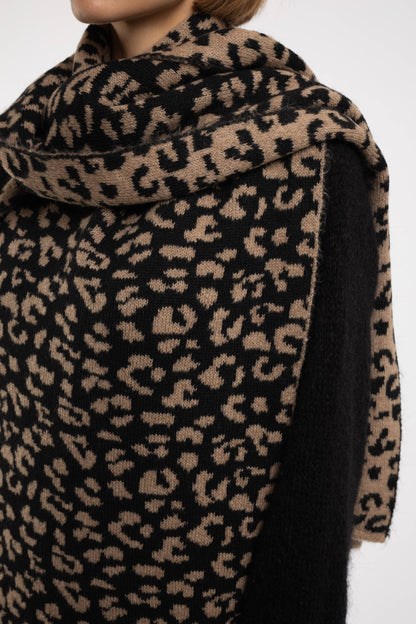 Écharpe En Maille Léopard Réversible @35725_EcharpeLeo