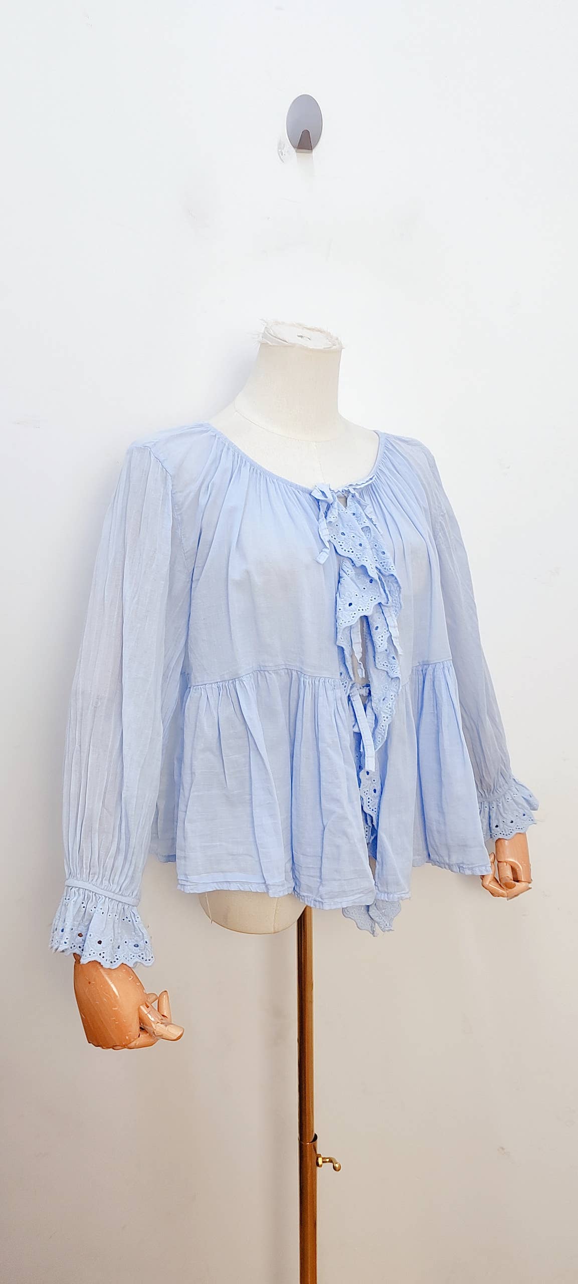 Blouse bohème manches longues à volants
