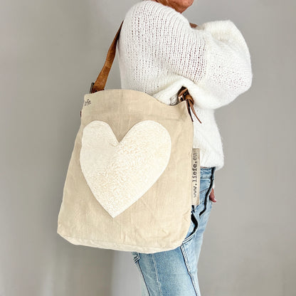 BuckleBag Teddy cœur (vintage clair)