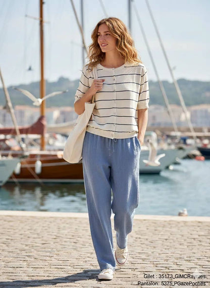 Pantalon Large en Gaze de Coton @5357_PGazePoches