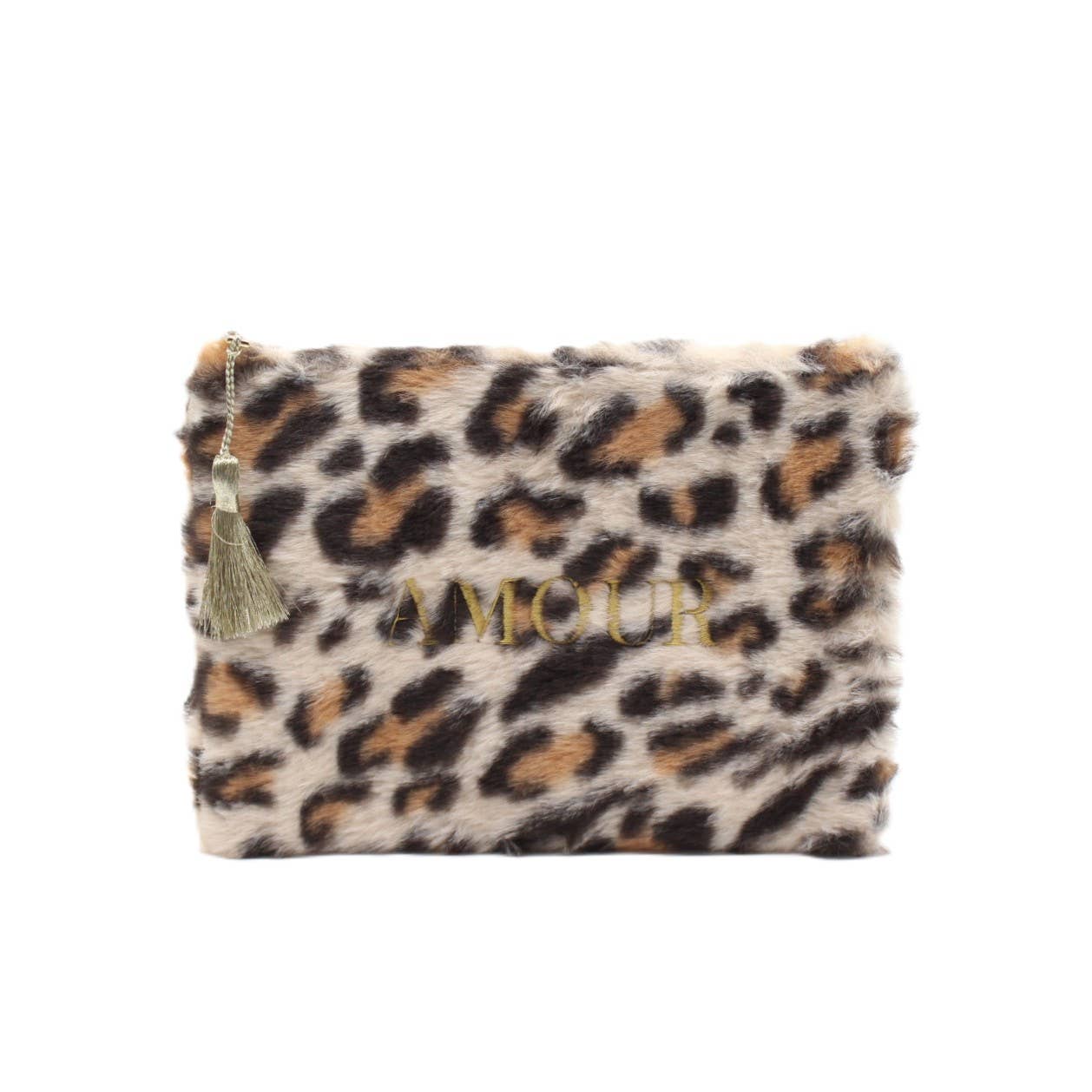 Pochette fourrure message AMOUR