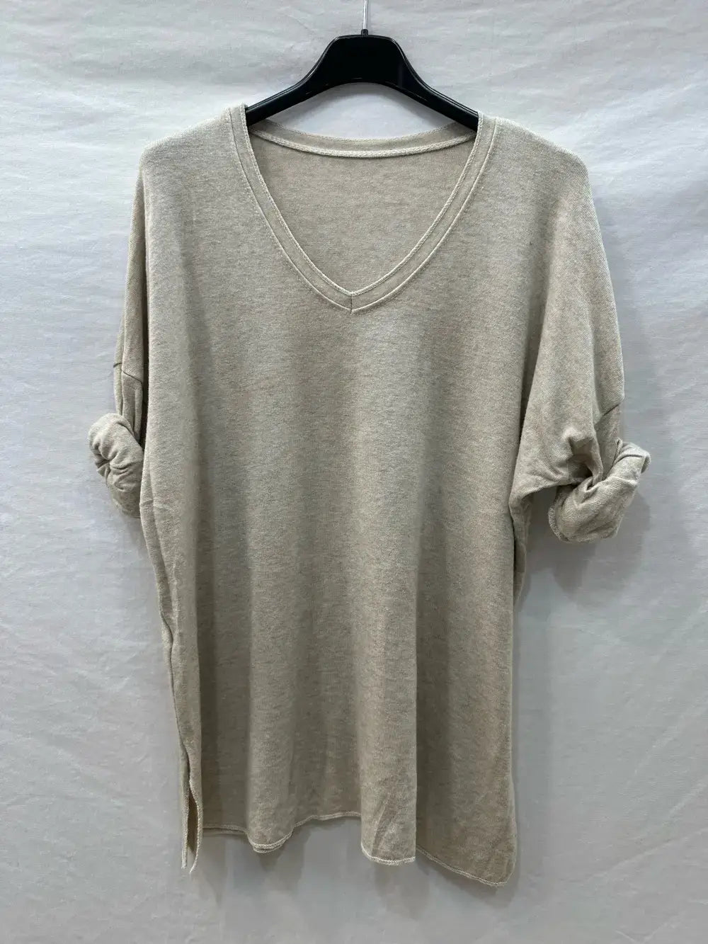 Pull en fine maille double col @6337_PulVVFente