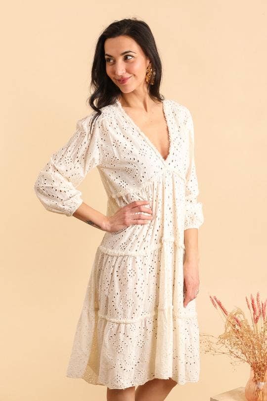 Robe En Broderie Anglaise- 10935
