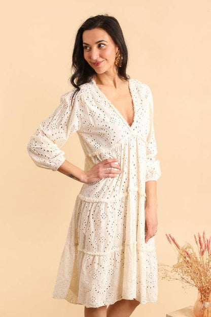 Robe En Broderie Anglaise- 10935