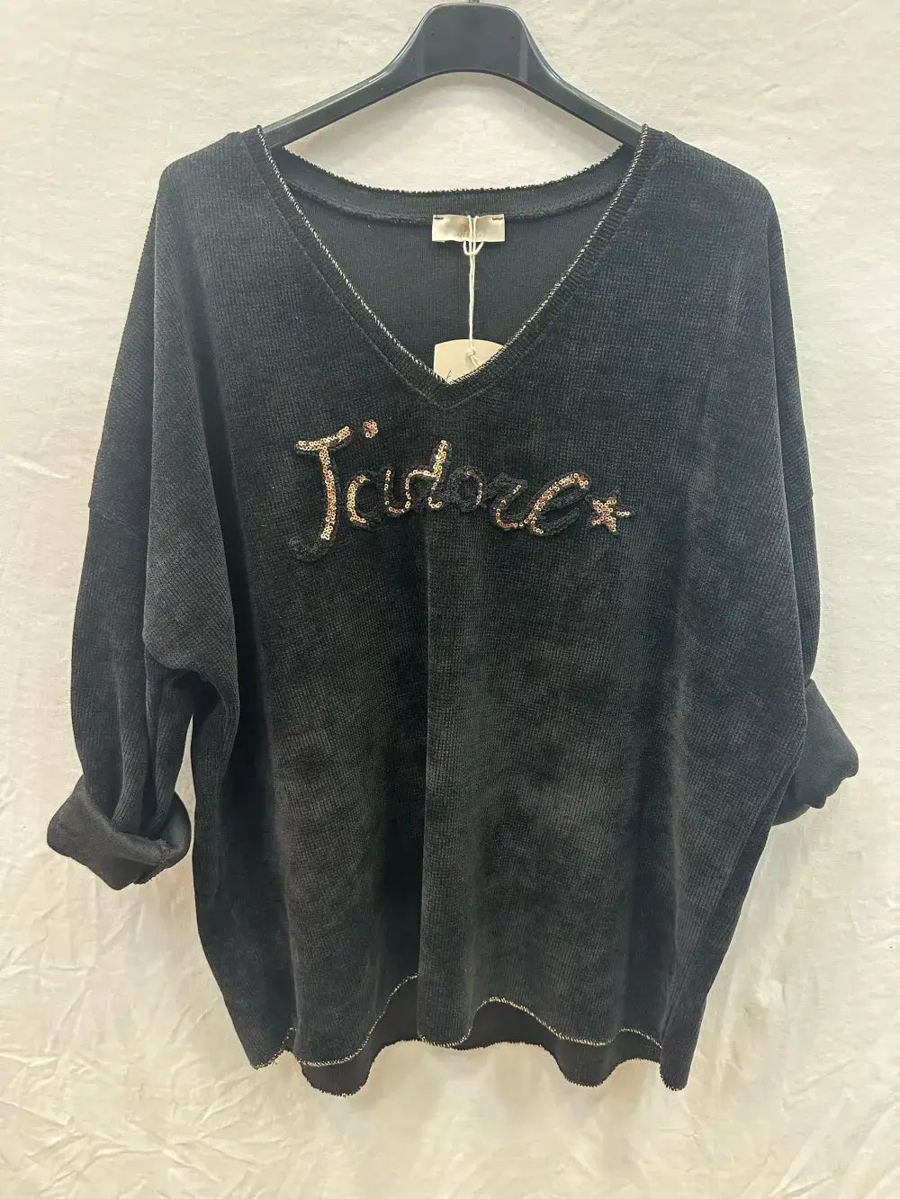 Sweat-shirt En Velours j'adore @4589_HVJadore