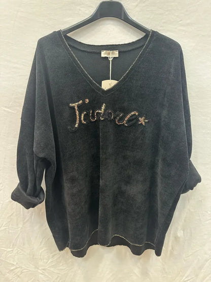 Sweat-shirt En Velours j'adore @4589_HVJadore