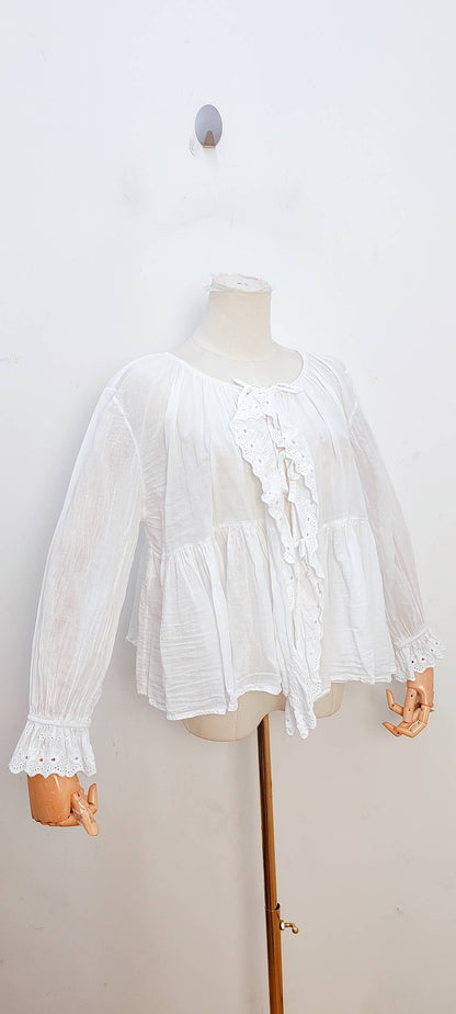 Blouse bohème manches longues à volants