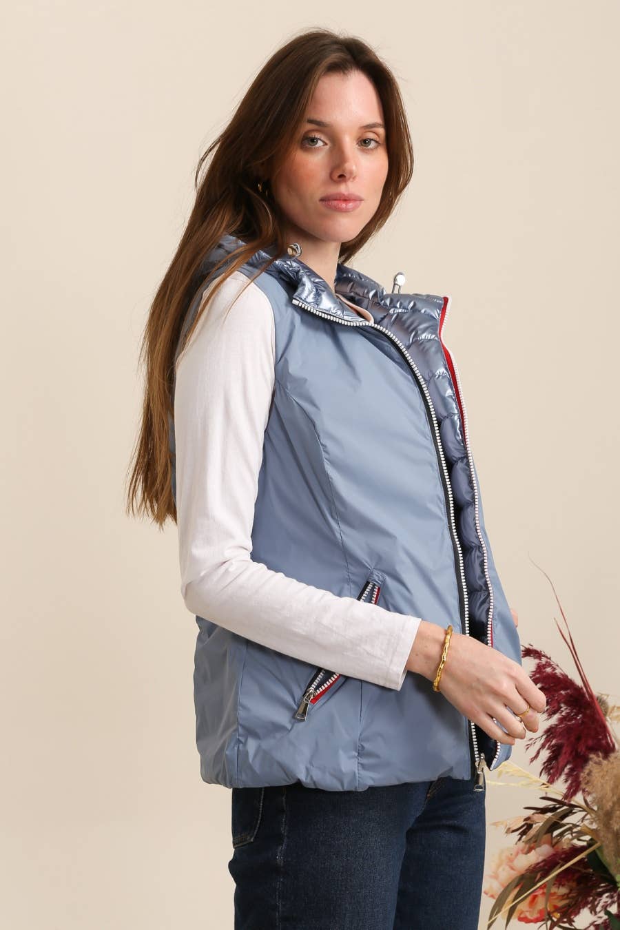 Doudoune réversible imperméable sans manches